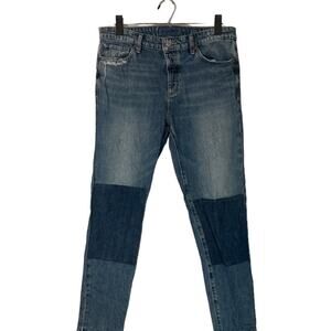 Lucky Brand Blue Sienna Slim Boyfriend Patchwork Denim Jeans Women Sz 6/28